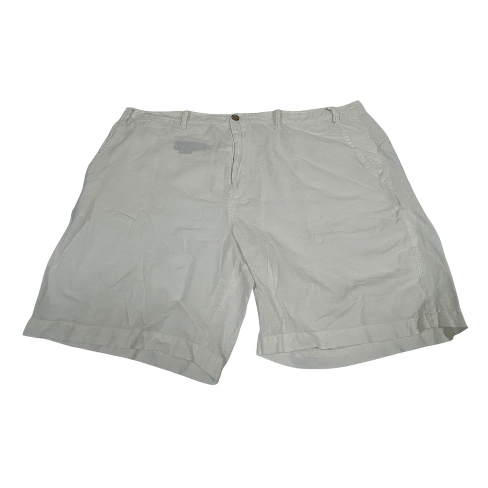 Polo Ralph Lauren Classic Fit White Linen Blend Shorts Mens 42 Summer Preppy